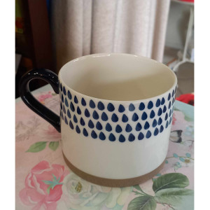 Blue ceramic mugs