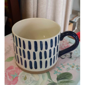 Blue ceramic mugs